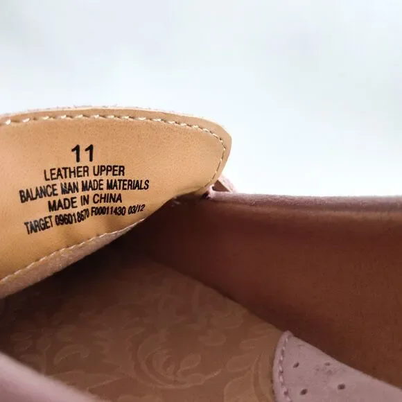 Merona Penny Loafers Size 11 Pastel Pink Slip On Suede Preppy Flat Comfort Shoes - Picture 9 of 10